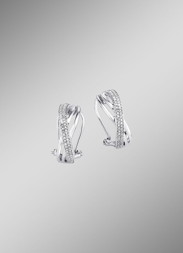 Funkelnde Clipstecker aus Weissgold mit 114 Diamanten 