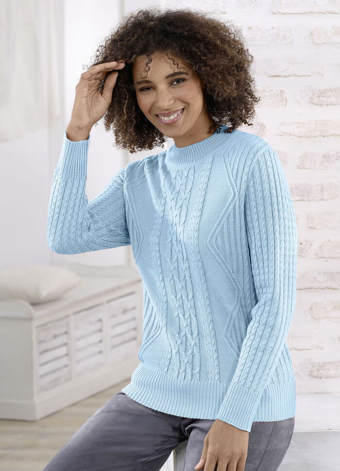 Pullover mit Schurwolle HELLBLAU