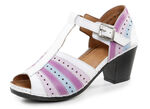 Gemini Stegspangen-Sandalette mit Zierlochung WEISS-BUNT