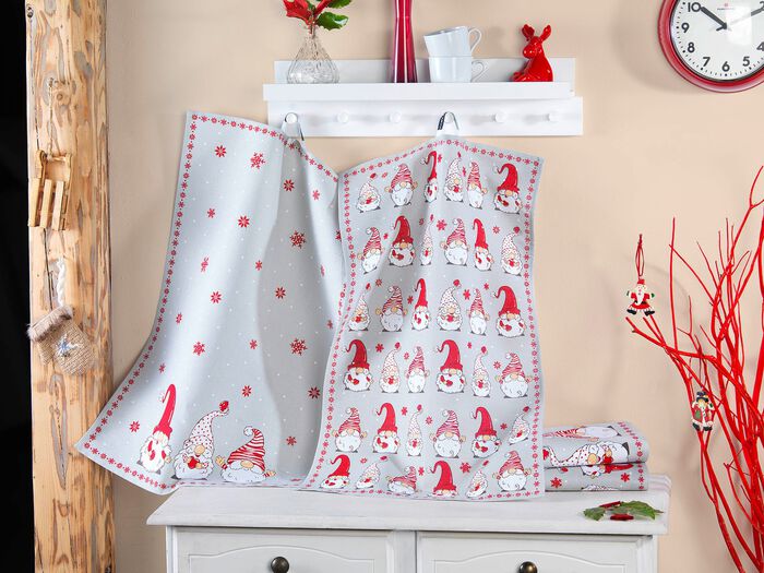 Geschirrt&uuml;cher mit Wichtelmotiv, 3er-Set 