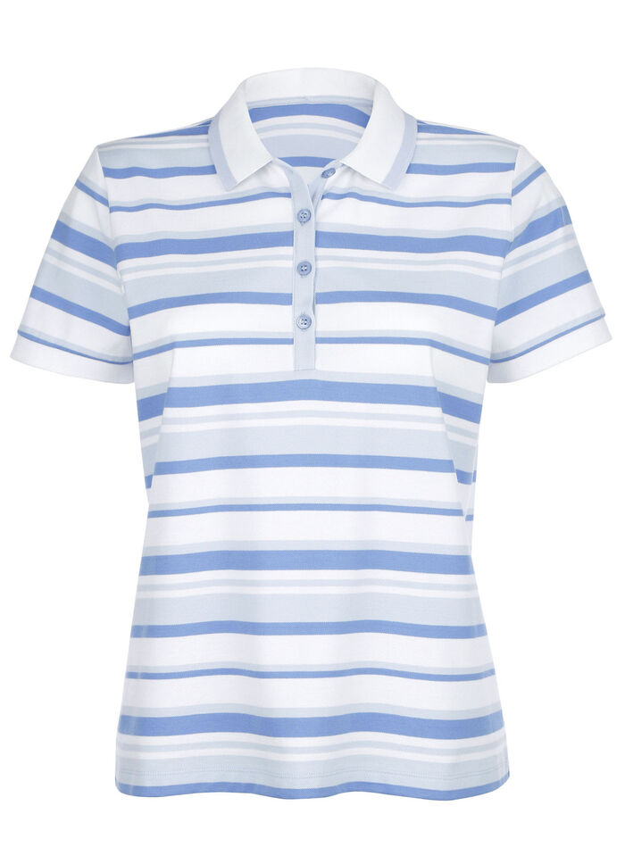 Poloshirt mit Kontrast-Rippenbündchen 