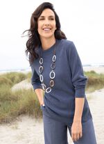 Shirt mit Stehkragen JEANSBLAU