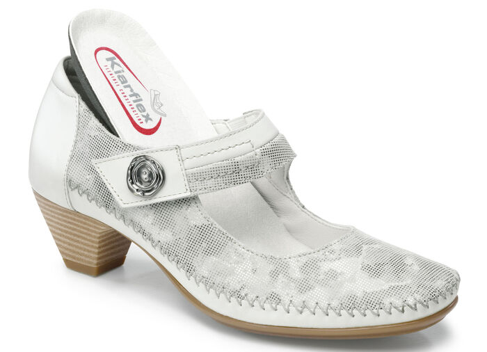 ELENA EDEN, klassische Damen-Pumps, Weite G, mit herausnehmbarem Fussbett ECRU