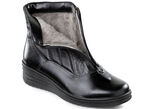 ELENA EDEN, gefütterte Damen-Stiefeletten, Winterschuhe, Weite H, mit Lammfell SCHWARZ