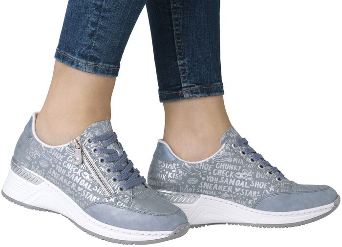 Rieker Schn&uuml;r-Sneaker aus bedrucktem Synthetikmaterial 