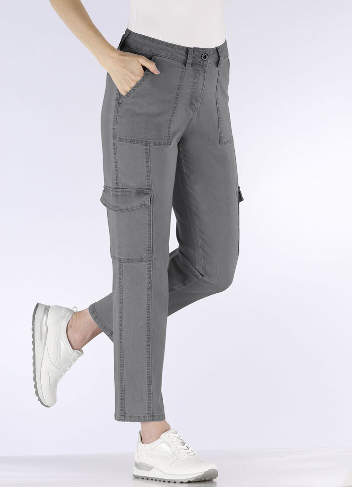 Knöchellange Cargojeans GRAU