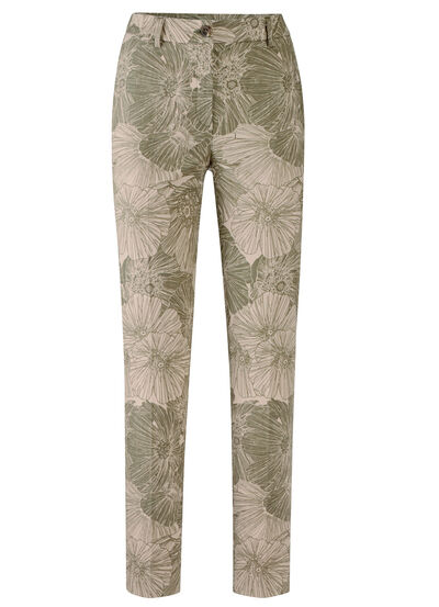 Hose mit floraler Dessinierung 