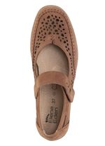 ELENA EDEN Slipper aus luftig durchbrochenem Leder COGNAC