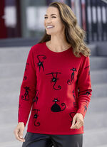 Pullover mit Katzenmotiven 