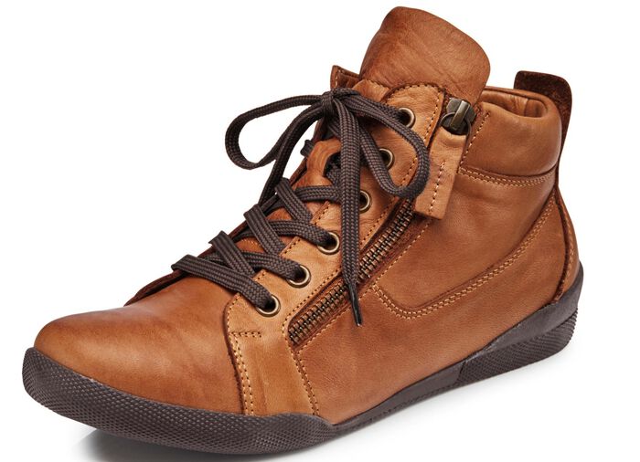 Andrea Conti, sportive Damen-Boots, mit herausnehmbarem Fussbett COGNAC