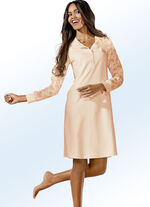 Zweierpack Nachthemden mit Knopfleiste und Bündchenabschlüssen 1X APRICOT-BUNT, 1X PASTELLGRÜN-BUNT