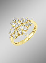 Damenring im Blumendesign mit 45 Brillanten 