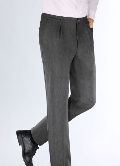 «Klaus Modelle»-Edeljeans mit Bundfalten in 2 Farben 
