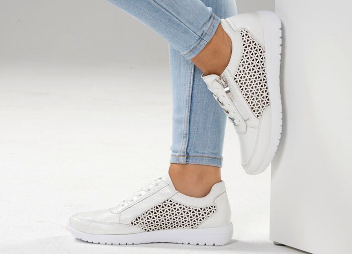 ELENA EDEN, sommerliche Damen-Sneaker, Weite G, mit herausnehmbarem Fussbett NATURWEISS