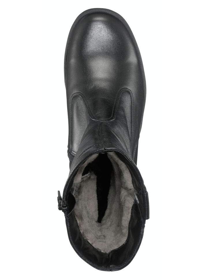 ELENA EDEN, gefütterte Damen-Stiefel, Winterschuhe, Weite H, mit Lammfell SCHWARZ