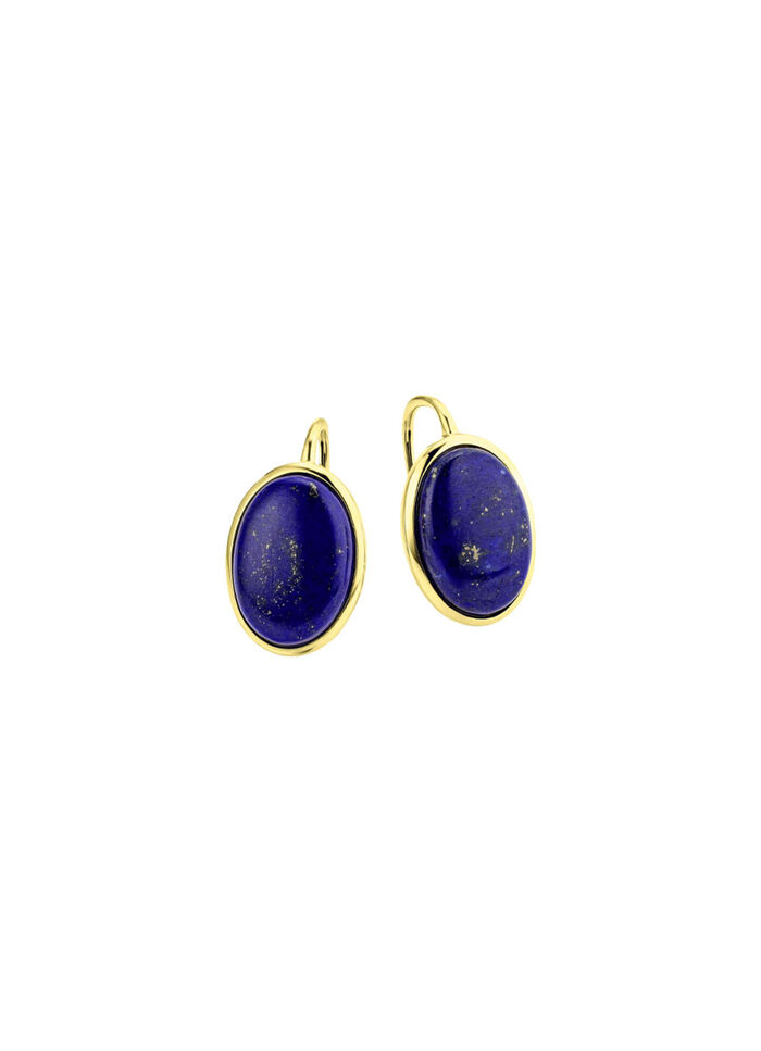 Vergoldete Ohrringe mit Lapislazuli 