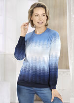 Pullover in Jacquard-Dessin HELLBLAU-WEISS-MARINE