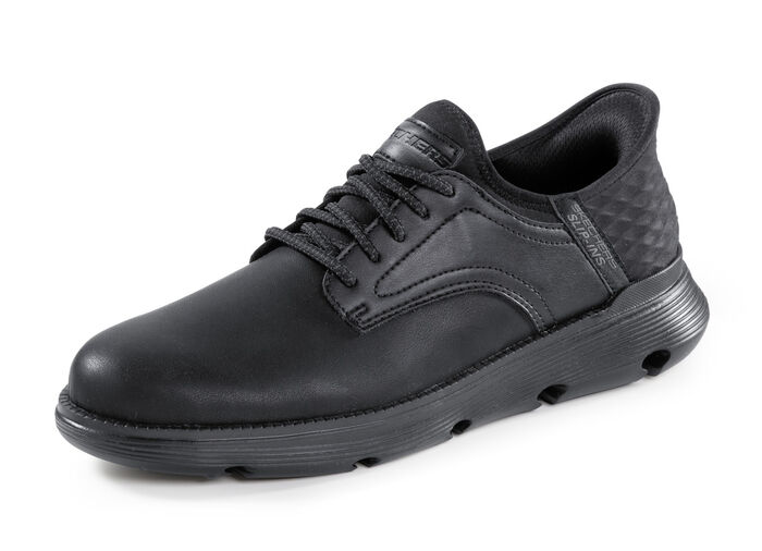 SKECHERS Slipper mit geformter Slip-Ins Fersenplatte SCHWARZ