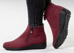 ELENA EDEN Stiefelette mit Nappaleder-Besatz RUBINROT
