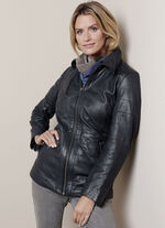Lederjacke mit Umlegekragen 