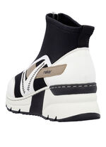 Rieker Bootie mit Schaft aus elastischem Textil CREME-SCHWARZ-BRAUN