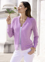 Strickjacke mit Cloquéstruktur FLIEDER