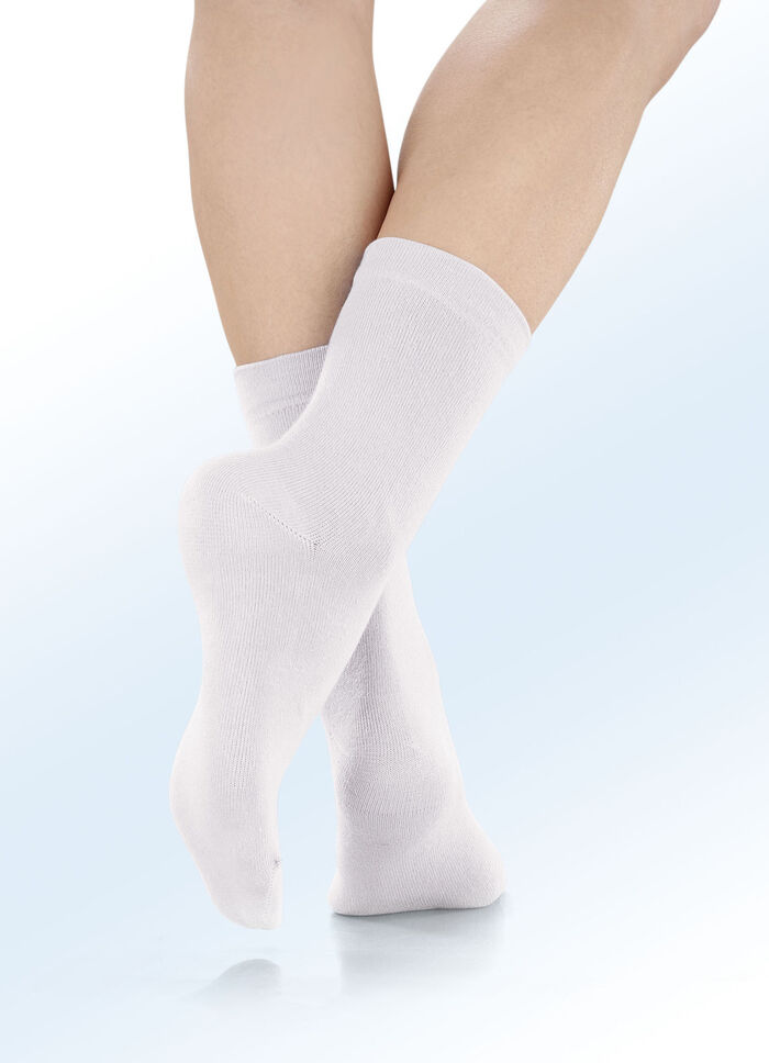 F&uuml;nferpack Socken mit  druckfreiem Bund 5X WEISS