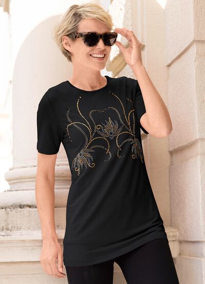 Shirt mit Strasszier 