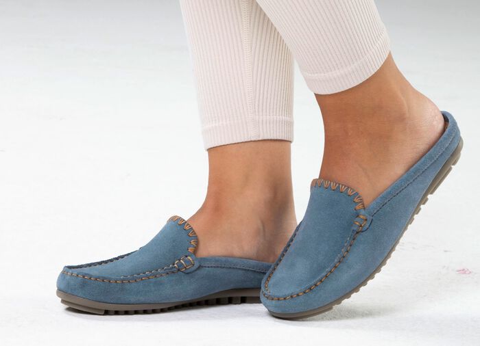 ELENA EDEN Mokassin-Sabot aus Veloursleder 