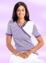 Pulli in Wickeloptik LILA-WEISS