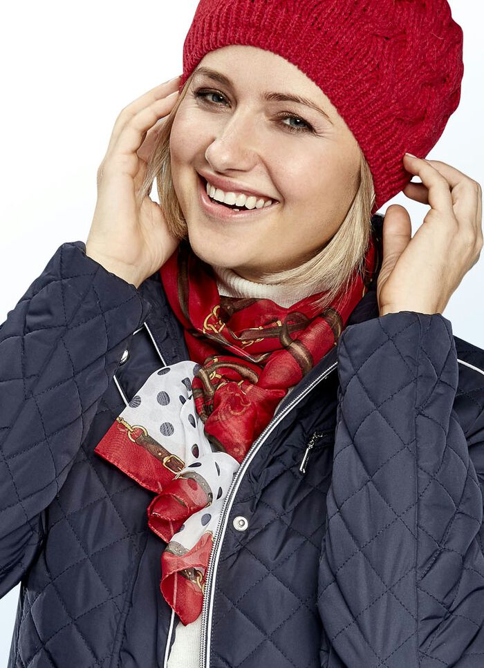 Schal mit aktuellen Ketten- und Gürtelmotiven 