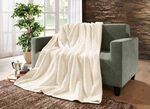 Superkuschelige Wohndecke in Teddyfleece-Qualit&auml;t CREME