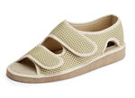 Klett-Sandale aus gepolstertem Textilmaterial BEIGE