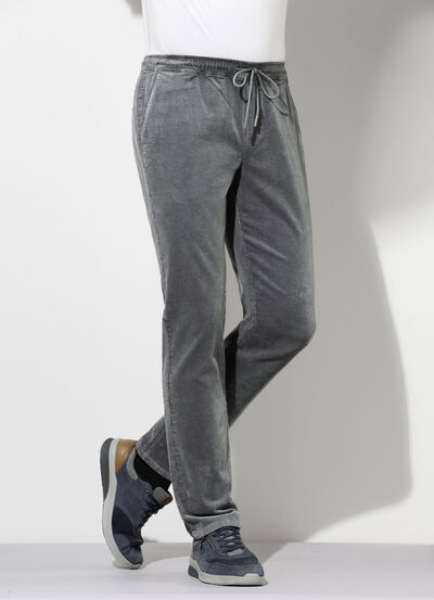 Schlupfcordhose mit Gummibund rundum in 3 Farben 