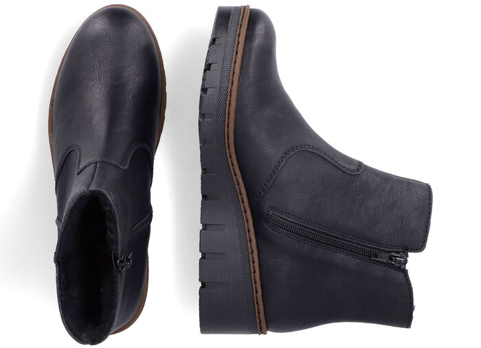 Rieker, gefütterte Damen-Stiefeletten, Winterschuhe, mit Reissverschluss SCHWARZ