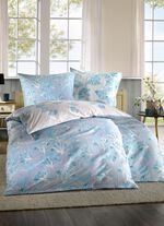 Mako-Satin Bettw&auml;sche-Garnitur BLAU