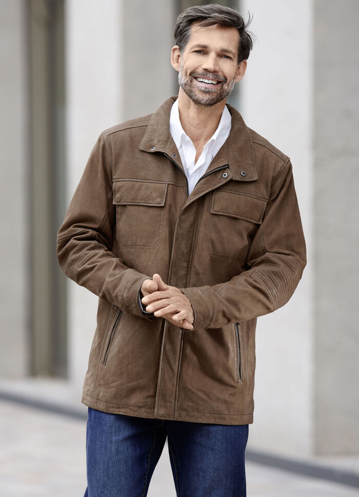 Lederjacke mit Brusttaschen 