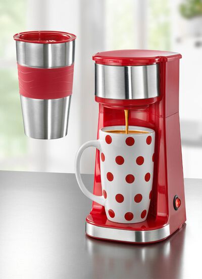 Kaffeemaschine inkl. Thermo- und Keramikbecher 