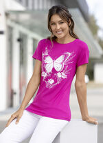 Shirt mit Schmetterlings-Druck in 3 Farben PINK