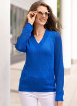 Pullover aus B&auml;ndchengarn BLAU