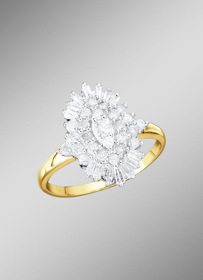 Exklusiver Damenring mit Baguette-Diamanten 