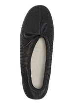Slipper aus elastischem Strickmaterial mit Schnürung SCHWARZ