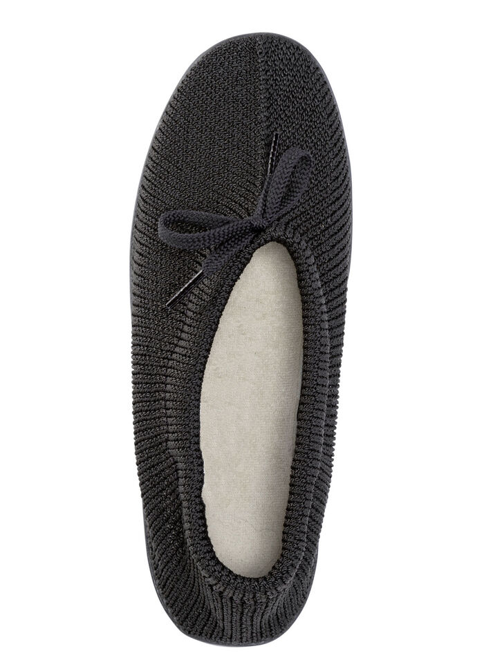 Slipper aus elastischem Strickmaterial mit Schnürung SCHWARZ