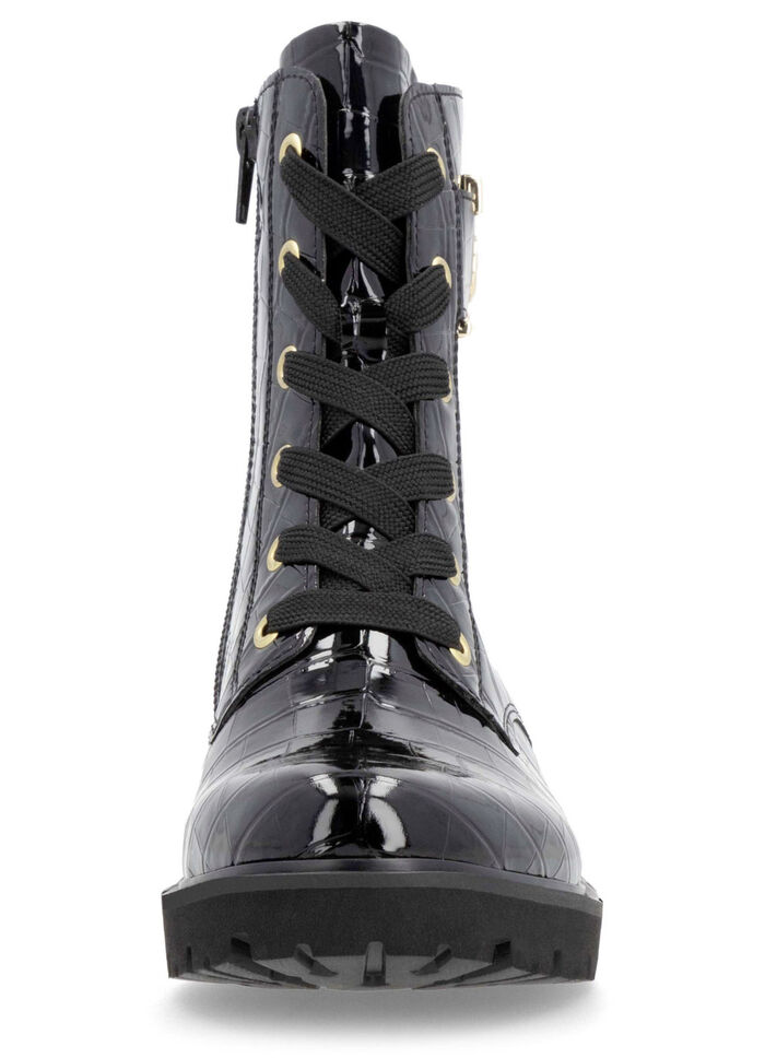 Remonte, stylische Damen-Stiefeletten, Winterschuhe, Weite G, mit herausnehmbarem Fußbett SCHWARZ-GOLD