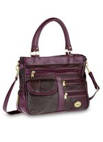Patchwork-Tasche mit abnehmbarem Umh&auml;ngeriemen BORDEAUX
