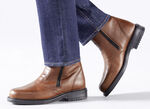 GINO GALANTE, gefütterte Herren-Stiefel, Winterschuhe, mit Lammfell BRAUN