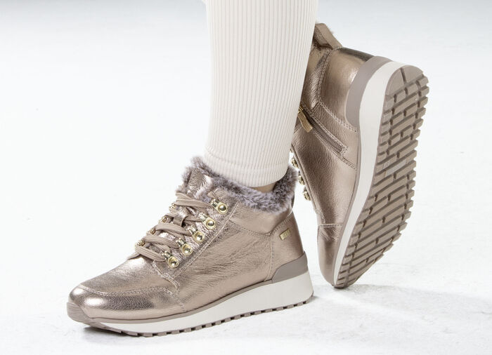 ELENA EDEN, gefütterte Damen-Boots, Winterschuhe, Weite G, mit herausnehmbarem Fussbett GOLDBRONZE