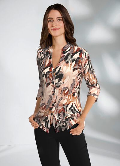 Shirtbluse mit farbbrillantem Druck 