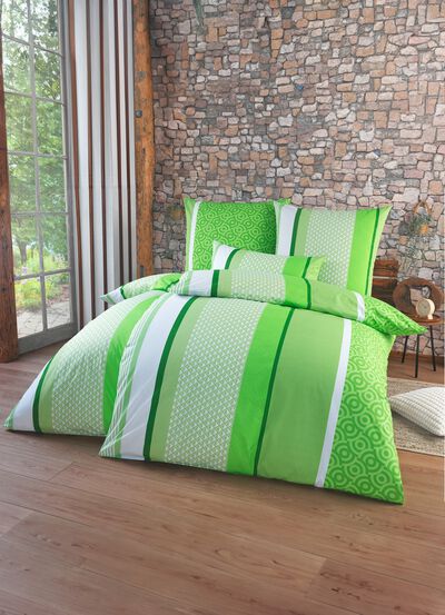 Beidseitig bedruckte Bettw&auml;sche-Garnitur in Renforc&eacute;- Qualit&auml;t 