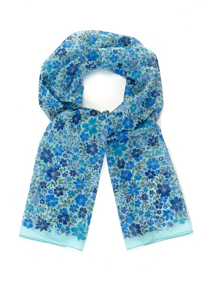 Schal mit Fantasiebl&uuml;ten-Dessin 